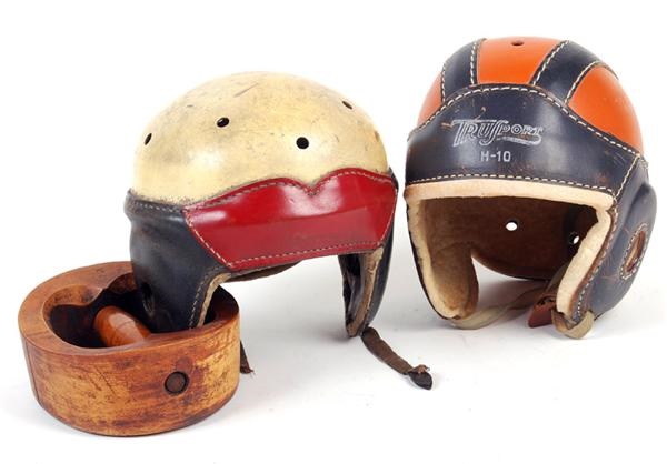 - Early Leather and Composite Hard Shell Football Helmets (2)