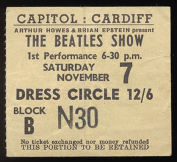 The Beatles - November 7, 1964 Ticket