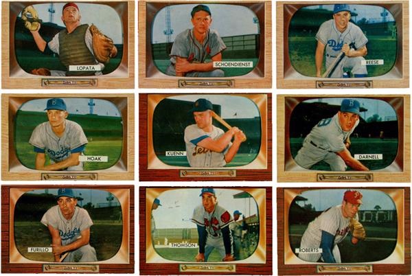 - 1955 Topps & Bowman Baseball Cards with Hall of Famers (55)