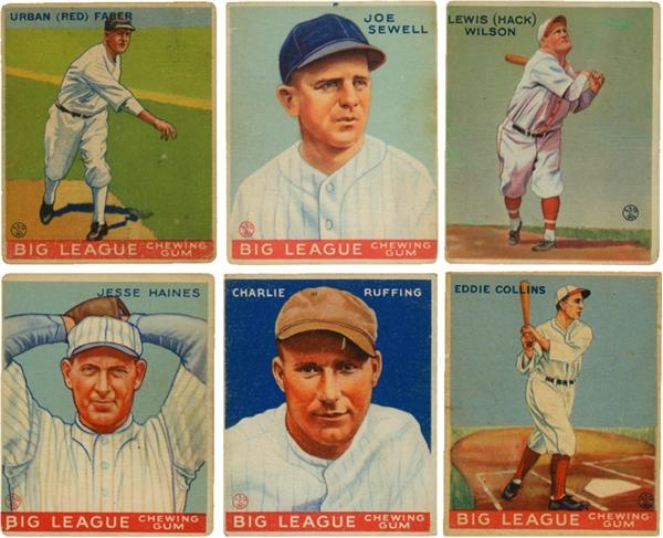 - 1933 Goudey Hall of Famer Card Lot (6)