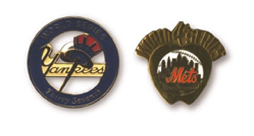 NY Yankees, Giants & Mets - 2000 World Series Press Pin Set (2)