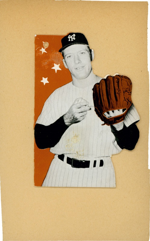 Ernie Davis - Rare 1960’s Mickey Mantle Rawlings Baseball Glove Hang Tag
