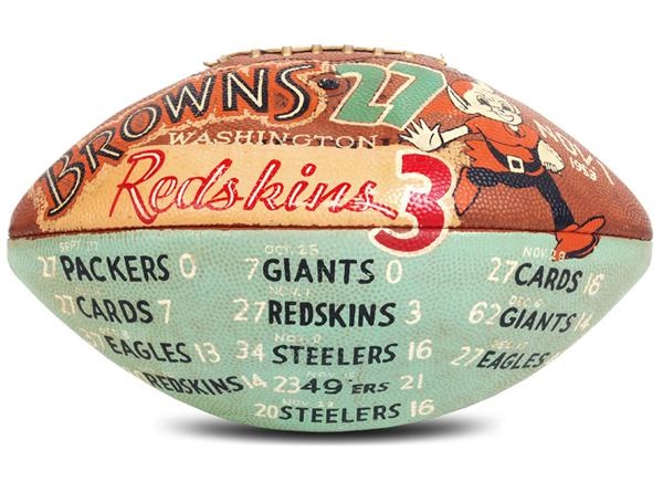 - 1953 Cleveland Browns vs. Washington Redskins Handpainted Presentational Game Ball