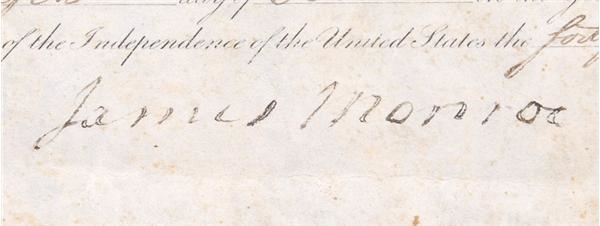 - President James Monroe Signed Document (1821)