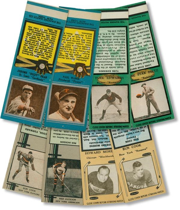 - 1930’s Baseball, Football and Hockey High Grade Diamond Matchbook Covers. (177)