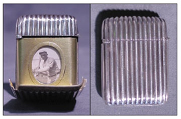 Turn of the Century Sterling Silver Photographic Baseball Match Safe