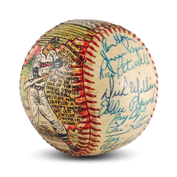 - George Sosnak 1969 Boston Red Sox Painted Baseball with Tony Conigliaro