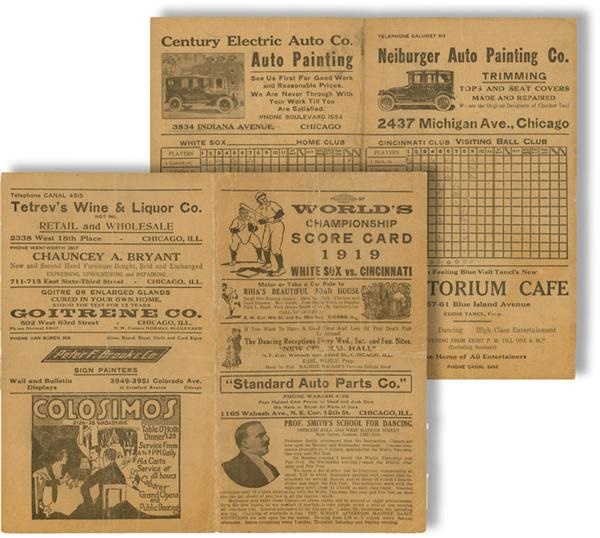 Ernie Davis - 1919 Chicago Black Sox vs. Reds World Series Program