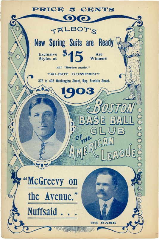- 1903 Boston Red Sox Baseball Program