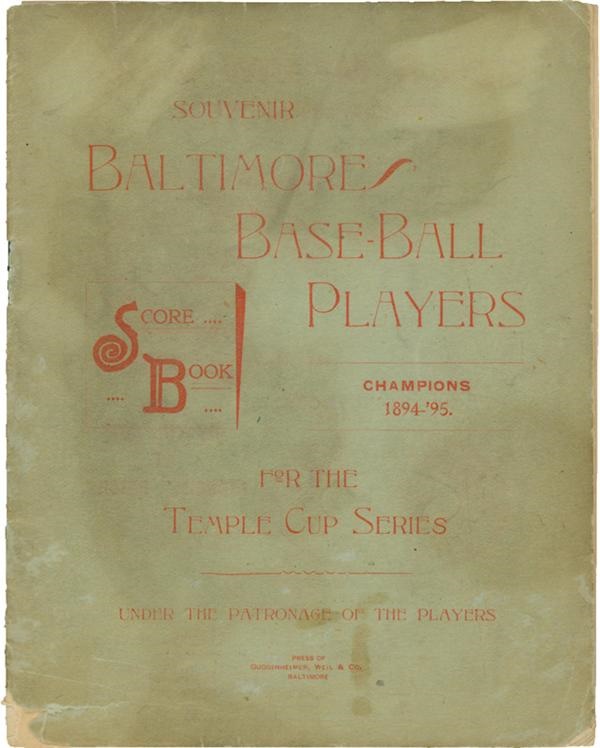 19th Century Baseball - 1895 Baltimore vs Cleveland Temple Cup Program