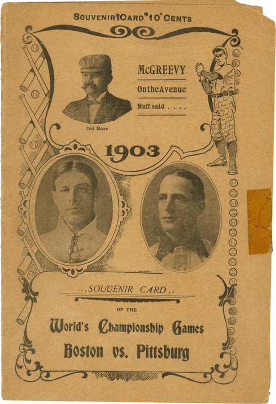 - 1903 Boston vs. Pittsburgh First World Series Program for Game 1