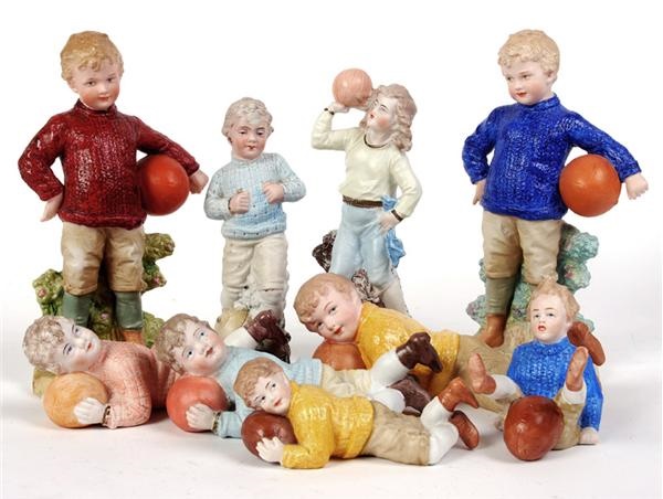 - 19th Century Sports German Bisque Statues (9)
