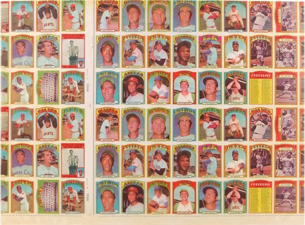 - 1972 Topps Baseball Cloth Stickers Test Issue Uncut Sheet