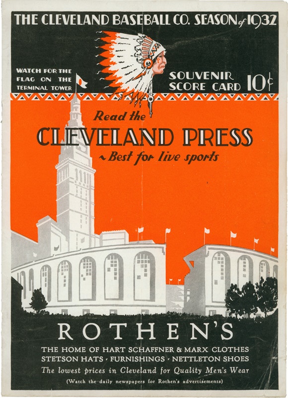 - First Cleveland Indians Game at Municipal Stadium Program (1932)