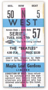 The Beatles - August, 17 1965 Ticket