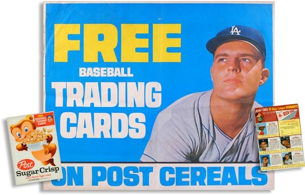 - 1963 Post Cereal Don Drysdale Poster and Uncut Panel
