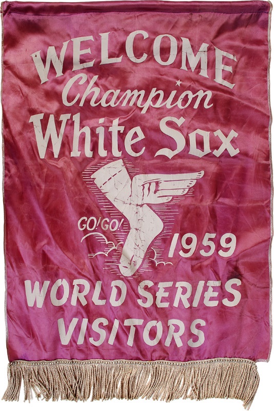 Ernie Davis - 1959 Chicago White Sox American League Champions Silk Banner