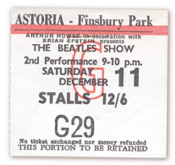 The Beatles - December 11, 1965 Ticket