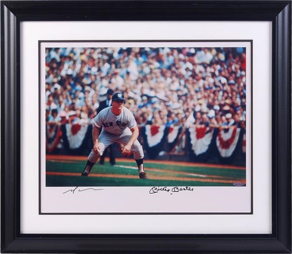 Mantle and Maris - Mickey Mantle Neil Leifer Signed 16”x20” Photo (UDA)