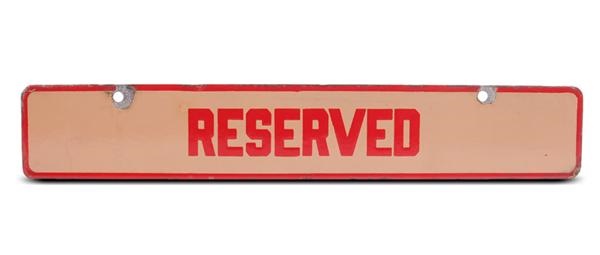 - Crosley Field Porcelain “Reserved” Stadium Sign
