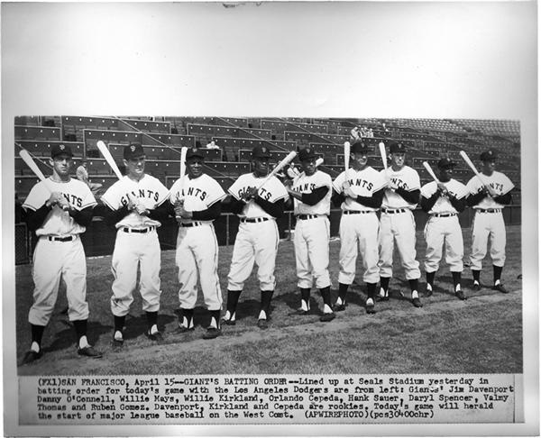 - S.F. GIANTS FIRST GAME
West of the Mississippi, 1958