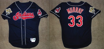 Cleveland Indians Blank Game Issued Navy Jersey 50 DP06594