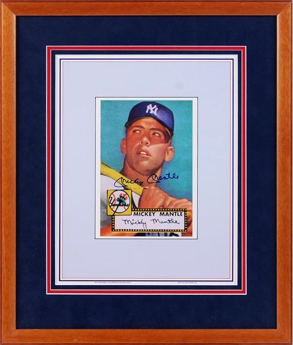 Mickey Mantle Signed 1952 Topps Baseball Card Print