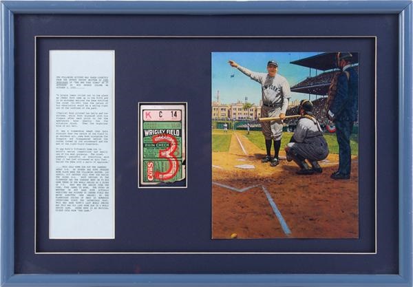 Babe Ruth - Babe Ruth “Called Shot” Ticket Stub Framed Display