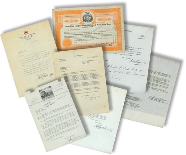 - Vintage Letters and Documents Signed by Baseball Hall of Famers (7)