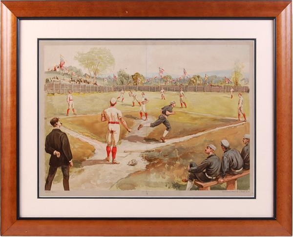 19th Century Baseball - 1887 Baseball Print by Prang