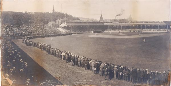 Clemente and Pittsburgh Pirates - 1904 Pittsburgh Pirates Exposition Park Panoramic Photograph