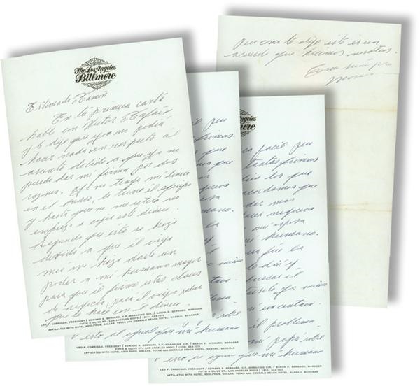 Clemente and Pittsburgh Pirates - Roberto Clemente Handwritten Letter Signed “Momen”