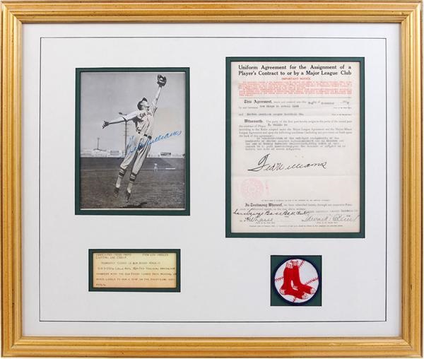 Boston Sports - 1937 Ted Williams Signed Player Assignment Agreement