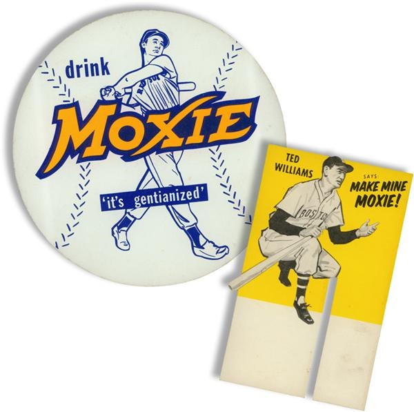 - 1950’s Ted Williams Moxie Advertising Items (2)