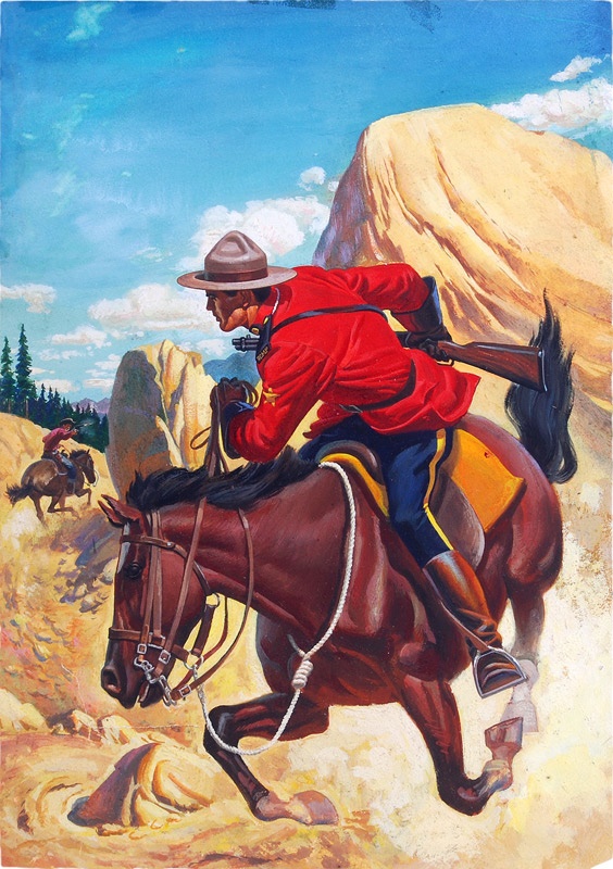 - Original Dell Cover Artwork From Zane Grey’s King of the Royal Mounted Comic Book