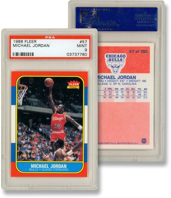 - 1986 Fleer Micheal Jordan Rookie (PSA Mint 9)