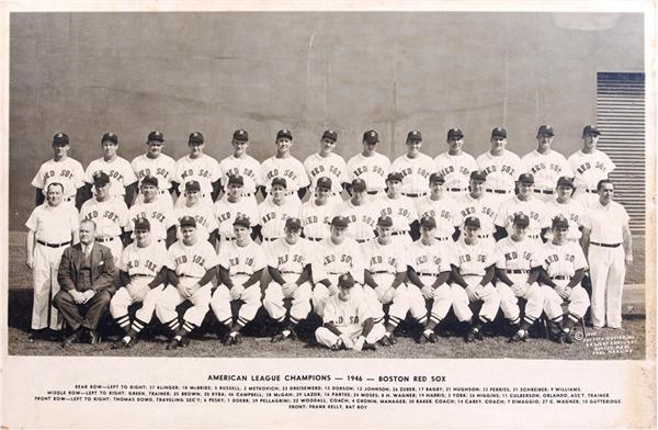 Boston Sports - Large 1946 Boston Red Sox Team Photograph