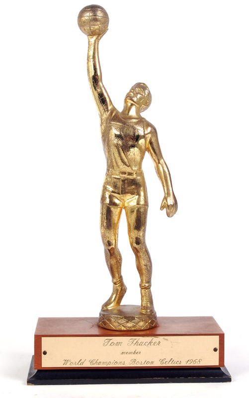 - 1968 World Champion Boston Cetlics Trophy Presented to Tom Thacker