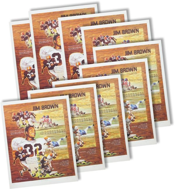 - Large Collection of Jim Brown Signed Prints (35)