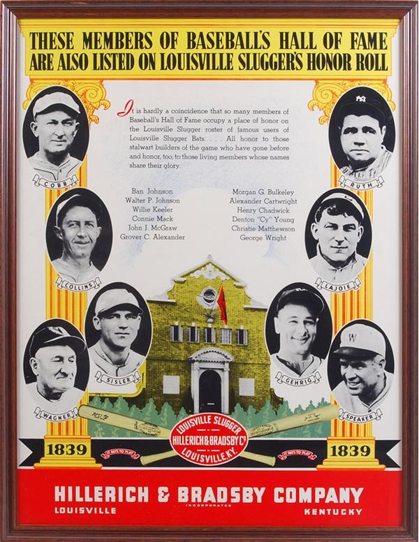 Ernie Davis - 1939 Hillerich & Bradsby Hall of Fame Cardboard Advertising Display
