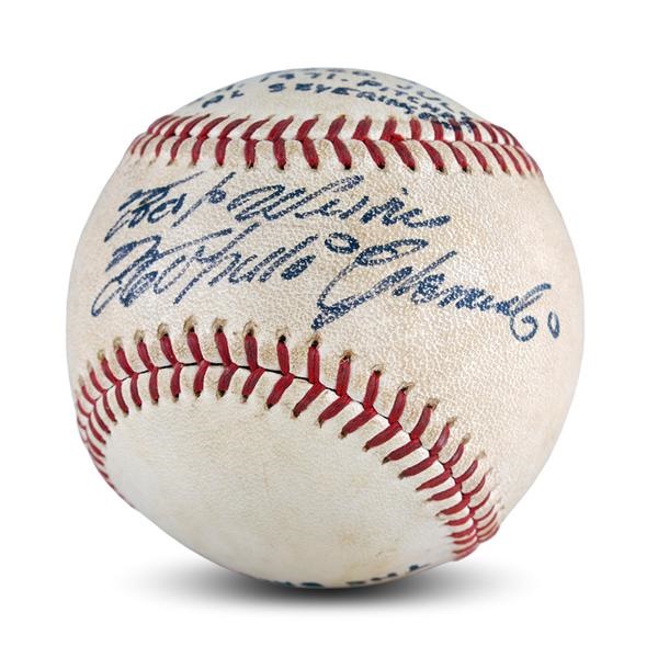- 1971 Roberto Clemente Single Signed Hit Number 2,819 Baseball