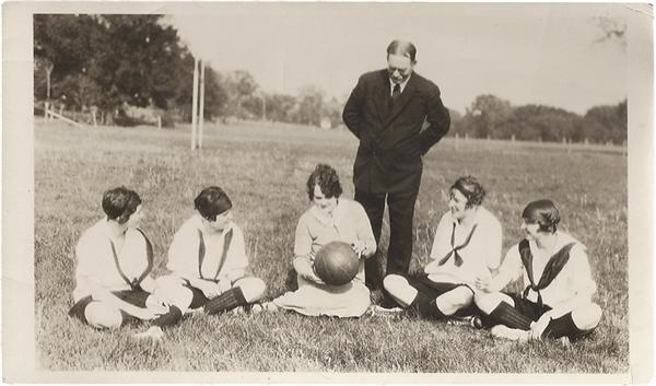The Dr. James Naismith Collection - Early James Naismith With Womens Basketball Team Photograph