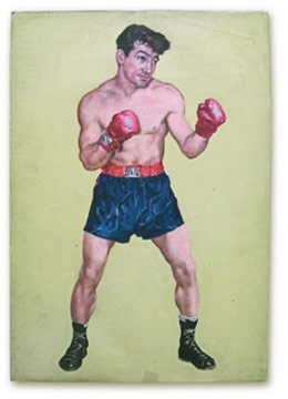 Boxing Art - Ring Mundial Original Art- Rocky Graziano