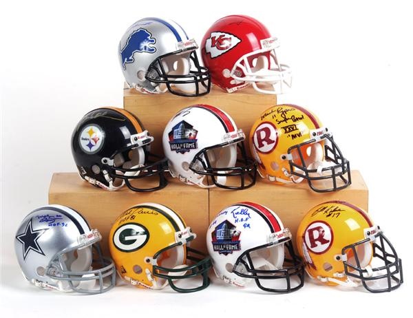 - Collection of Signed Football Mini Helmets and Balls (30)