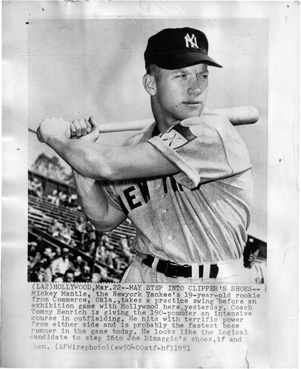 Mantle - MICKEY MANTLE (1931-1995)<br>The Rookie, 1951