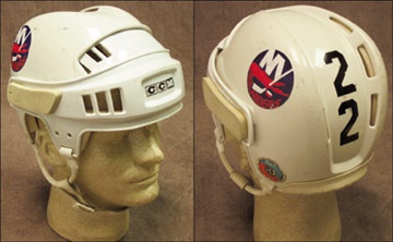 WHA - 1970's Mike Bossy NY Islanders Game Worn Rookie-era Helmet