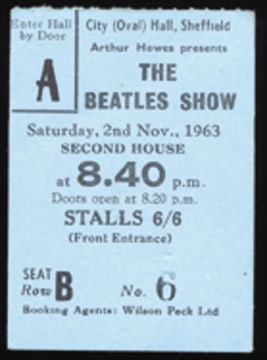 The Beatles - November 2, 1963 Ticket