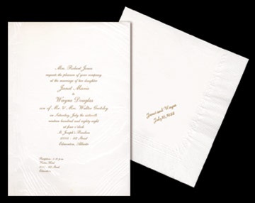 1988 Wayne Gretzky & Janet Jones Wedding Invitation & Napkin