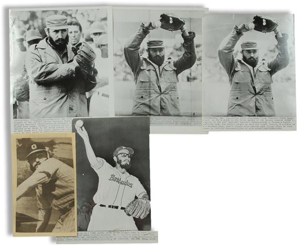 Political - CASTRO BASEBALL 
Five Baseball Photos, 
1950s-1960s