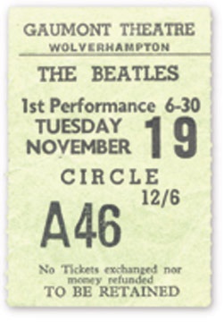 The Beatles - November 19, 1963 Ticket
